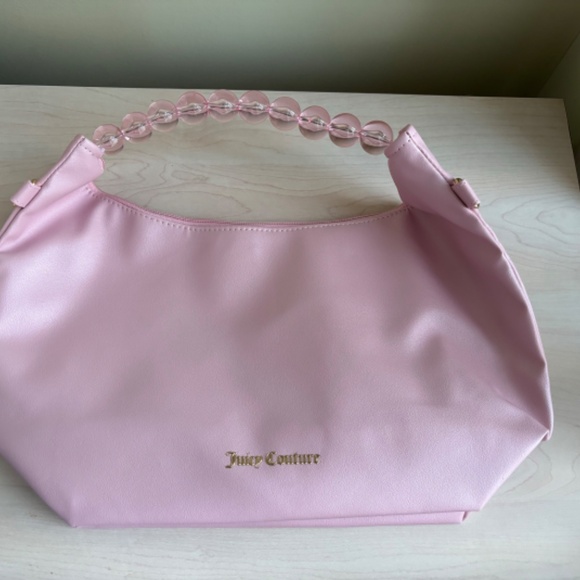 New Juicy Couture Light Pink Crossbody Bag w/ Beaded Handles & Removable Strap - Picture 1 of 11